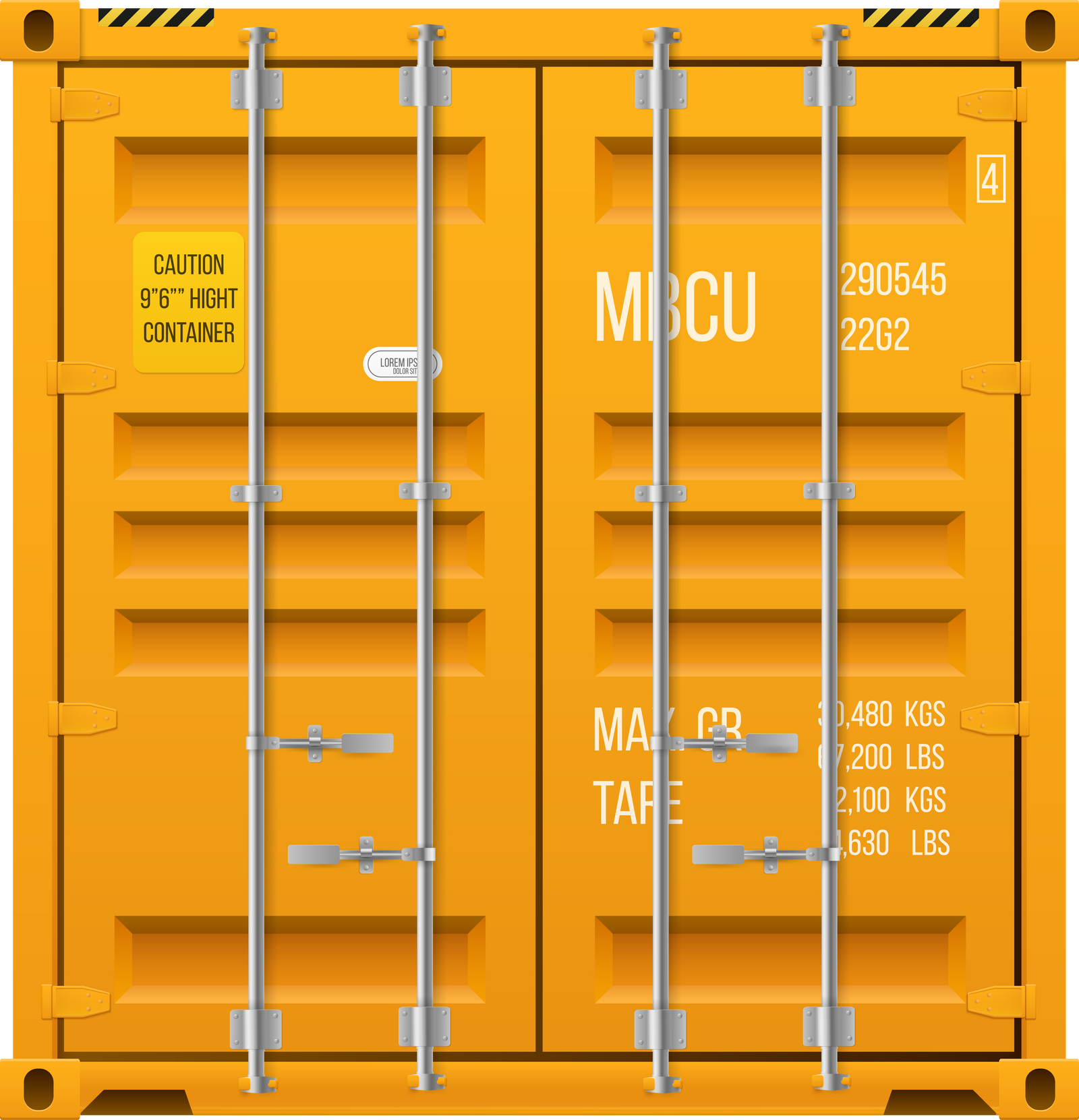 bright yellow cargo container